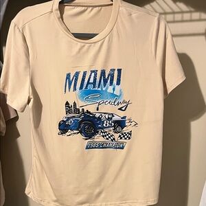 SHEIN Beige Miami Speedway Graphic Tee